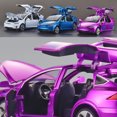 thumbnail image 3 of 1:32 Model Alloy Car Models Surface Reusable Toy Cars Mini Collection Office Decoration with Sound Light for Children Gifts Boy Purple, 3 of 9