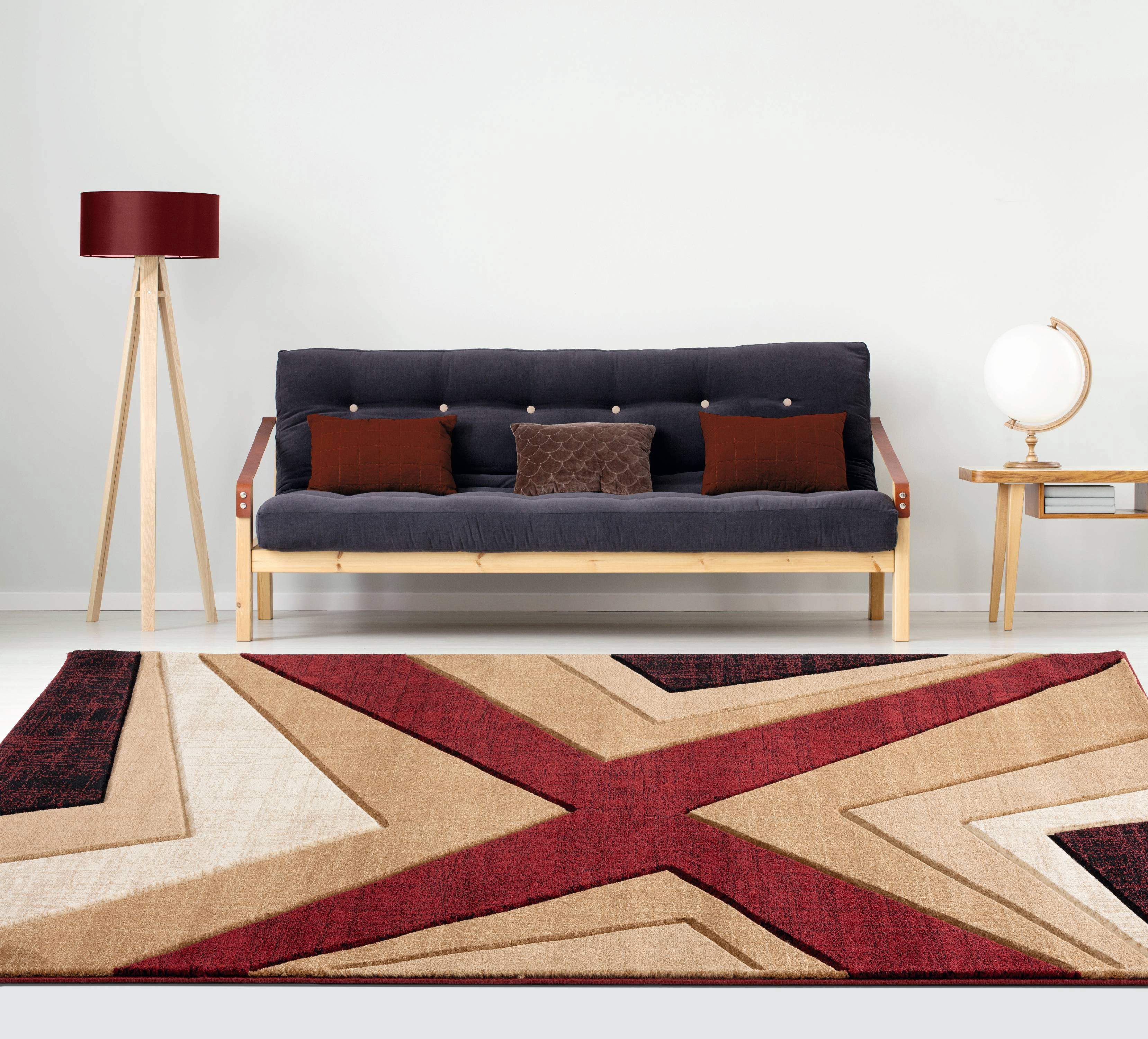 United Weavers Drachma Rimini Modern Abstract Area Rug, Burgundy, 7'10" x 10'6"