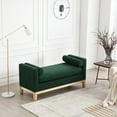 thumbnail image 6 of Upholstered Bench - 53.5" W, Wood Legs, Bolster Pillows, Boucle Fabric, Caramel for Bedroom, Living Room, Entryway, 6 of 6