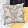 thumbnail image 2 of BANET  Taupe Throw Pillow Cushion Cover, Lace Like Framework Borders with Details Delicate Intricate Retro Dated Print, Decorative Square Accent Pillow Case 18x18in, 2 of 5
