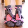 thumbnail image 4 of Gray Elephant Knit Cute Floor Socks - Hand-Crocheted Winter Warm Socks for Indoor Use, Festive Christmas Gift Option, Soft Fabric for Comfort, Adorable Elephant Design, Perfect for Cold Days, B, 4 of 5