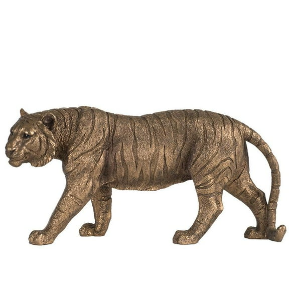 A&B Home Resin Copper Tiger Statue 11.4" x 3.5" x 5.7"