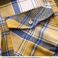 thumbnail image 7 of ZCFZJW Mens Plaid Shirts Cotton Long Sleeve Casual Big and Tall Fashion Slim Fit Button Down Flannel Lapel Collared Dress Shirts Tops Orange XL, 7 of 7