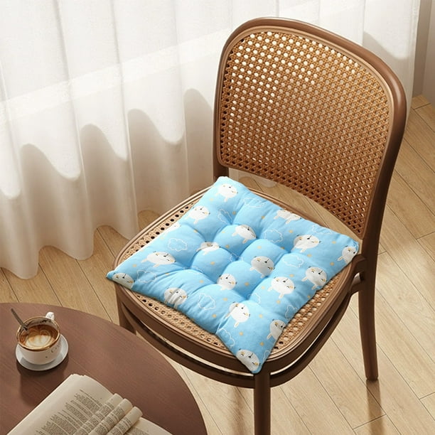 Cojines Gruesos para Sillas | Cojines para Taburetes de Estudiantes | Almohadillas para El Trasero para Oficina (Todo El Año) | Cojines Suaves y Transpirables para Verano | Algodón y Lino | 40×40 Cm