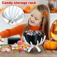 thumbnail image 4 of Halloween Skeleton Candy Bowl - Skeleton Hands Bowl Stand - Plastic Skull Hand Dish Holder for Home Bar Desktop Decoration - Figurine Tray,Gothic Halloween Display Holder for Candy, Decor or Trinkets, 4 of 6