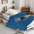 thumbnail image 2 of Shark Fleece Throw Blanket Sets 80x60, Great White Shark Cozy Plush Warm Lightweight Travel Blankets for Bedroom Living Rooms Sofa Beds Office, 2 of 6