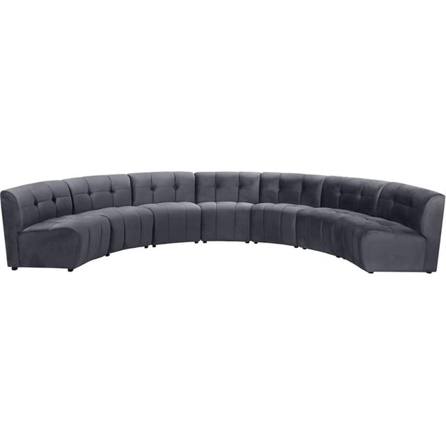 Meridian Furniture Limitless Gray Velvet Modular 7 Piece Sectional