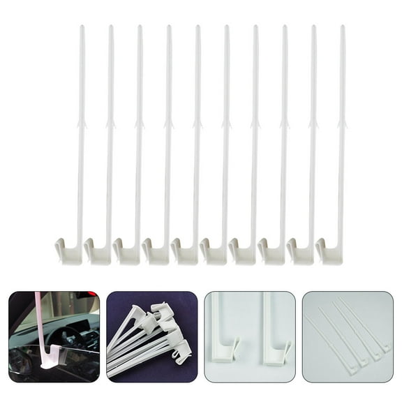 IBASETOY 10Pcs Plastic Car Flag Holder White Car Window Mount for Nation Warning Flags