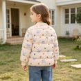 thumbnail image 6 of ITSAME Toddler Girls Puffer Jacket Lightweight Snap Button Quilted Cute Print Winter Warm Coat Pink Size 3T, 6 of 7
