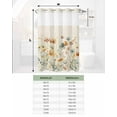 thumbnail image 6 of No Hook Shower Curtain with Snap in Liner, Vintage Flowers Watercolor Floral Leaves Linen Hotel Shower Curtains for Bathroom, Washable Shower Curtain Liner Set with Mesh Top Window, 36"x78", 6 of 6