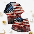 thumbnail image 3 of Kids' 4th Of July Printed Satin Pajama Set Short Sleeve, 3 of 4