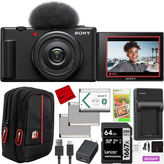 Sony ZV-1F with 4K Video & 20.1MP for Content Creators and Vloggers Vlog Camera, Black