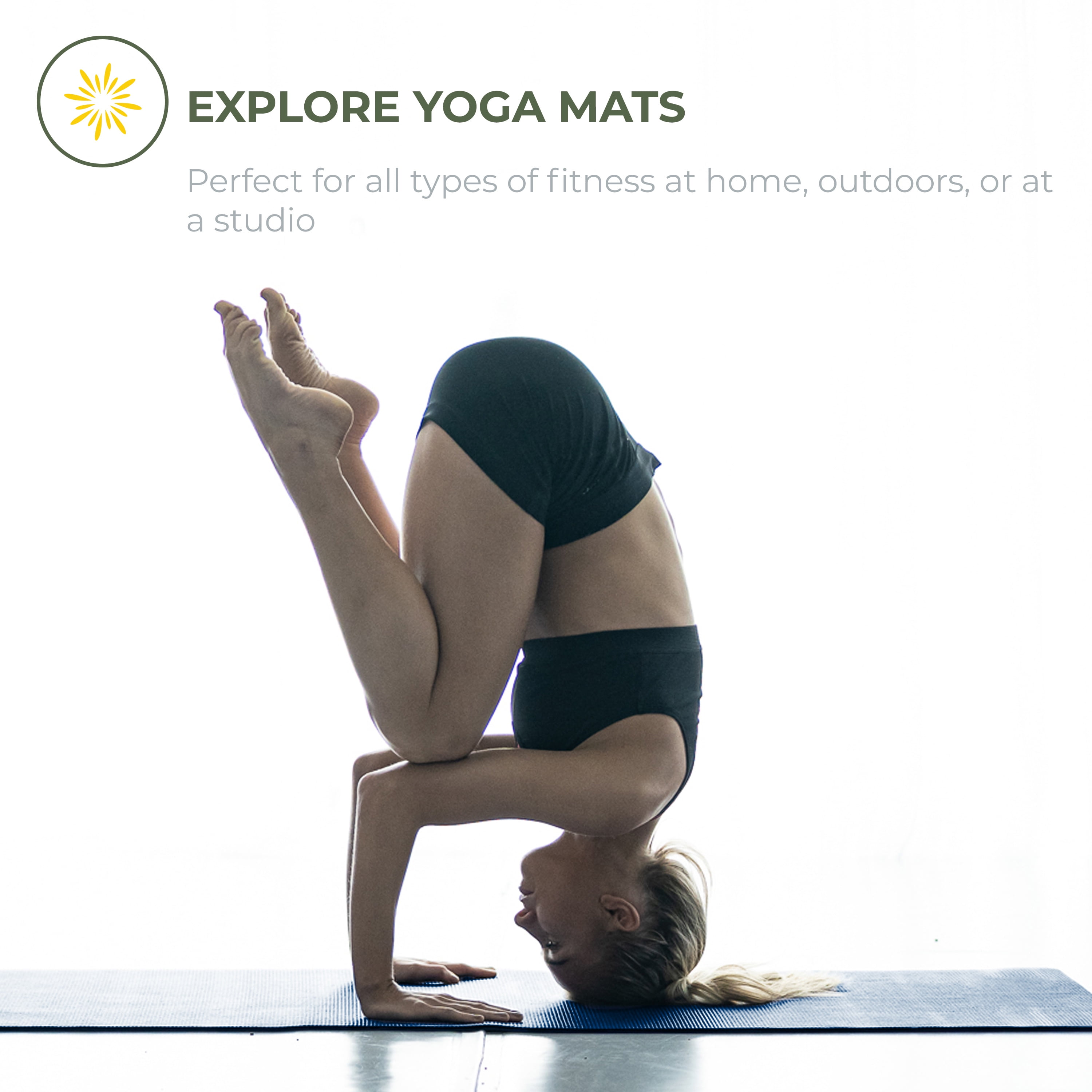 Sunshine Yoga Explore Bulk Yoga Mats, 10-Pack – 68" x 24", 4mm Thick, Non-Slip & Durable – Ideal for Studios, Schools & Gyms, Dark Blue