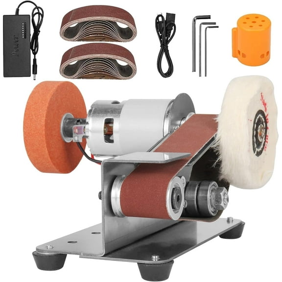 Mini Belt Sander, 7 Adjustable Speed Electric Sander, Sanding Tools for Metal Wood DIY Handcraft