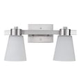 thumbnail image 2 of Prominence Home Fairendale 2 Light Brushed Nickel Bathroom Vanity Light with Frosted Glass, 2 of 10