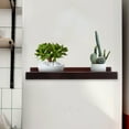 thumbnail image 3 of 1Set Floating Picture Shelves for Wall Walnut Wood Storage Display No Drill Installation Home Office, 3 of 8