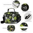 thumbnail image 3 of FORMRS Student Lunch Bag Insulated Reusable Cooler Box with Zipper Pockets, White Flower Pattern, 3 of 9