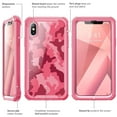 thumbnail image 6 of iPhone X case, i-Blason [Ares] Full-body Rugged Clear Bumper Case with Built-in Screen Protector, Iphone X, Pin k, 6 of 6