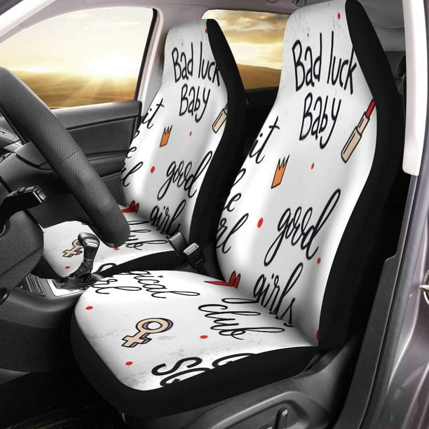 HATIART Set of 2 Car Seat Covers Girl and Do It Like Bad Luck Baby Universal Auto Front Seats Protector Fits for Car SUV Sedan Truck Walmart