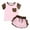 Pink, variant on Gerichy Girls Summer Outfits, Girls Short Sleeved Shorts Suit Comfortable Soft Breathable Fashionable Bow Sling Cake Skirt Shorts Two Piece Suit