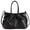 #Black, variant on BadPiggies Women Satchel Handbags Top Handle Purse Medium Tote Bag Vegan Leather Shoulder Bag (Black)