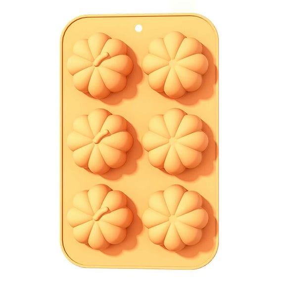 Pumpkin Cake Molds Silicone Pumpkin Cake Pan 6-Cavity Pumpkin Mold for Baking Cupcake Chocolate