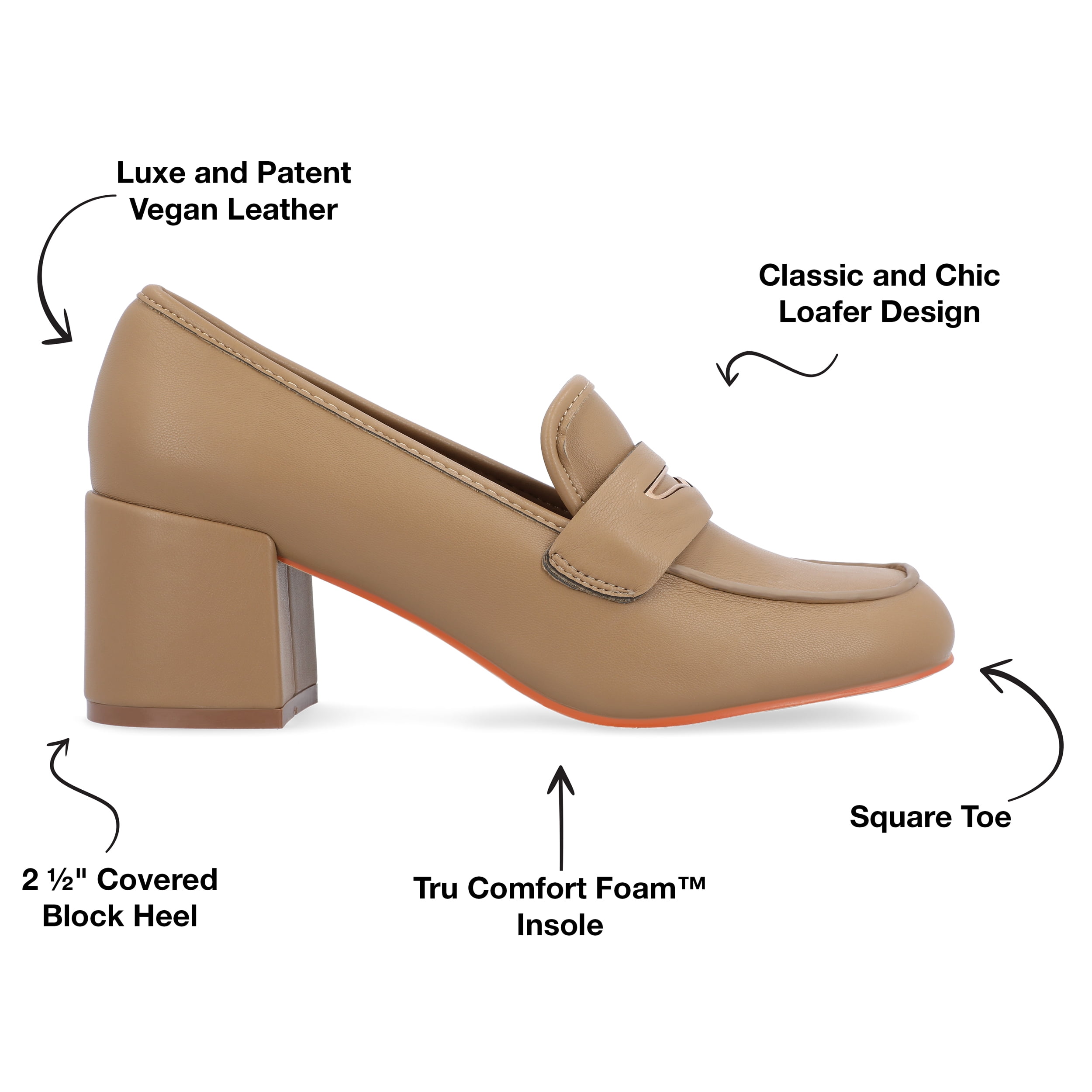 Journee Collection Womens Liyla Tru Comfort Foam Low Heel Square Toe Pumps