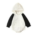 thumbnail image 2 of Herrnalise Infant Baby Boy Girl Fall Clothes Hoodie Pullover Sweatshirt Romper Color Block Long Sleeve Onesie Outfit Savings !, 2 of 9