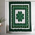 thumbnail image 5 of St Patricks Day Small Stall Shower Curtain, Waterproof Shower Curtains for Bathroom, Green Shamrock Farmhouse Wooden Grain Washable Fabric Bath Curtain for Bathtub Decoration with Hooks 36x72 Inches, 5 of 9