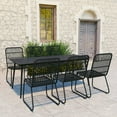 thumbnail image 1 of vidaXL 7 Piece Outdoor Dining Set Poly Rattan and Glass, 1 of 5