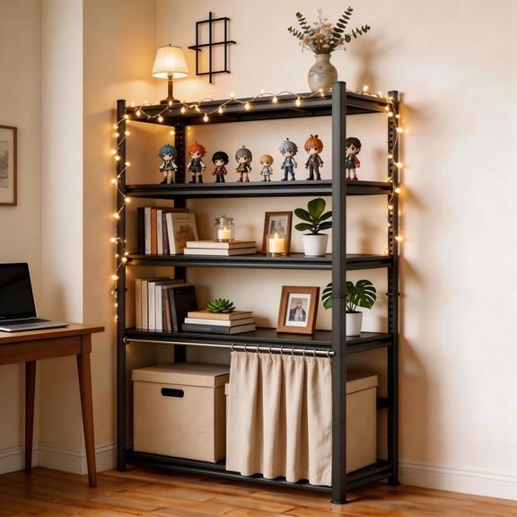 78"H Garage Shelving Heavy Duty 3000LBS Adjustable Storage Shelves Metal Shelf 6-Tier Steel Rack for Basement, Warehouse, Pantry, Closet, Kitchen 78"H x 40"W x 16"D, Black