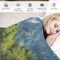 thumbnail image 3 of Shiartex  Germany Soft Flannel  Throw Blanket, Bavarian Alps Village of Berchtesgaden and Watzmann Germany, Cozy for Indoor and Outdoor Use, , Blue Green, 3 of 6