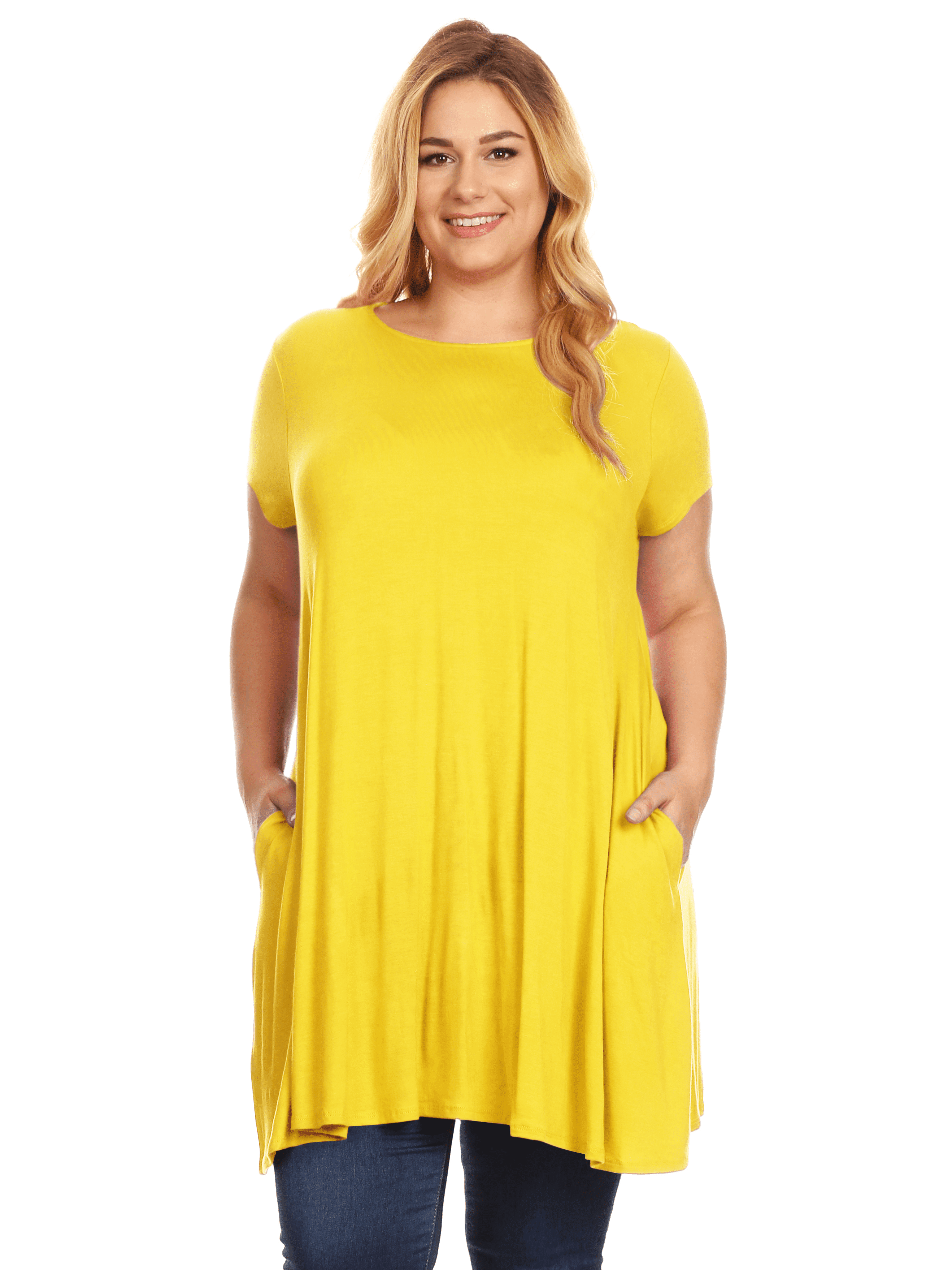plus size yellow t shirt dress