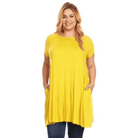 Simlu Womens Plus  Size  Short Sleeve T  Shirt  Dress  