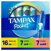 Tampax Pocket Pearl Tampons, Unscented, Reg/Sup/Sup+, Multi, 30 Ct