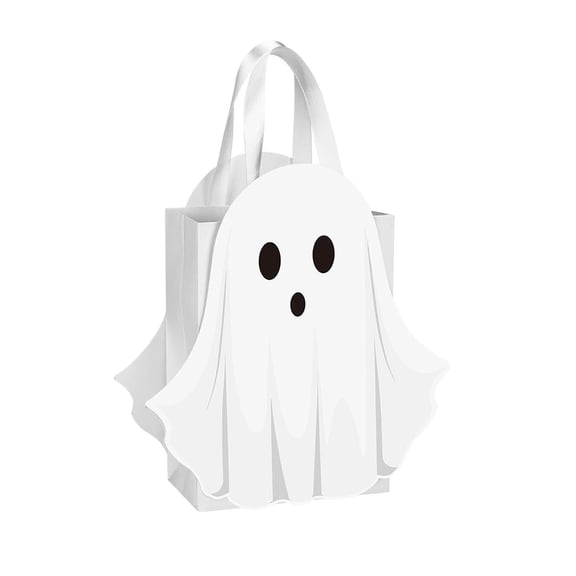 Halloween Ghost Paper Gift Bags Party Favor Bags With Handle For Trick-Or-Treat Candy Goodie Pastel For Halloween Spooky Birthday Holiday Party Supplies Utility Home Decor