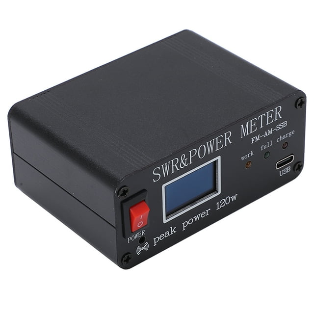 SWR Power Meter, 1000mAh Shortwave Power Standing Wavemeter Type C Interface For Electric Power Measurement