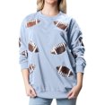 thumbnail image 4 of Uootdi Game Day Long Sleeve Sweatshirts for Women Football Season Graphic Sweatshirt Round Gift Neck Loose Pullover Tops Trendy Outfits, 4 of 7