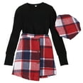 thumbnail image 3 of Fsqjgq Girls Outfits Size 6 Fashion Girls Clothes Girl Skirt Sets 3 Piece Outfits Square Neck Jacquard Puff Sleeve Tops Plaid Mini Skirt Shorts Fall Winter Clothes Baby Girl Outfits Size 140, 3 of 6