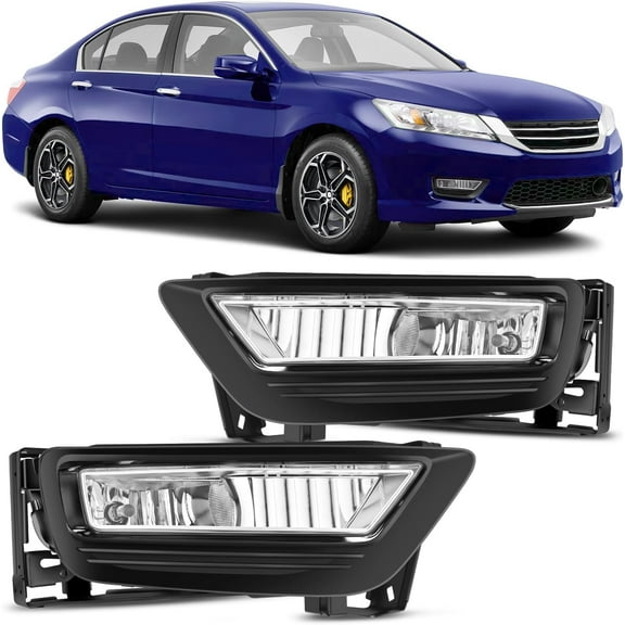 Nilight Fog Lights Assembly Compatible with 2013 2014 2015 Honda Accord (4-door Sedan) w/H8 12V 25W Bulbs Clear Lens Driver and Passenger Side