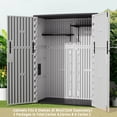 thumbnail image 6 of Outdoor Vertical Storage Shed,57 Cu.ft Outdoor Storage Cabinet Waterproof,Resin Sheds & Outdoor Storage Clearance for Garden,Patio,Backyard,Lockable (Grey), 6 of 7