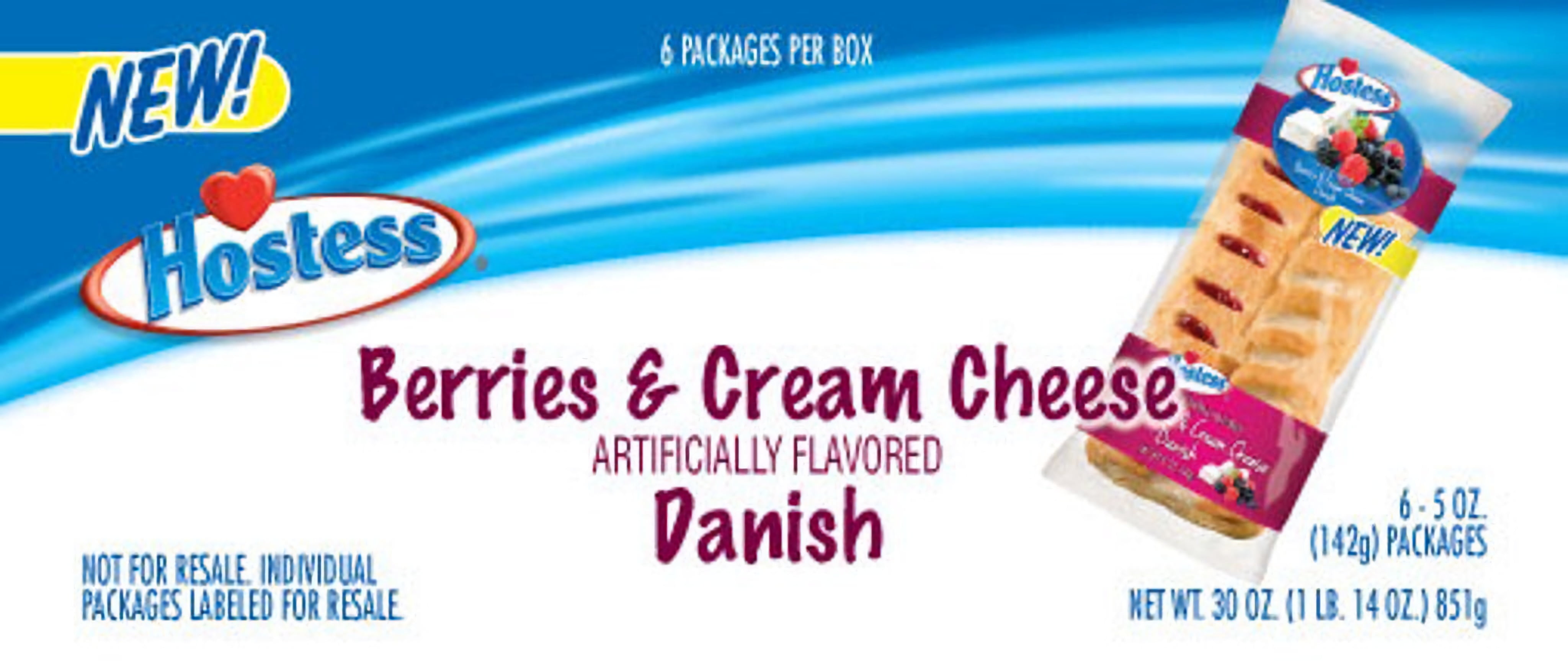 Hostess Danish, Berries & Cream Cheese, 5 Ounce, 6 Count