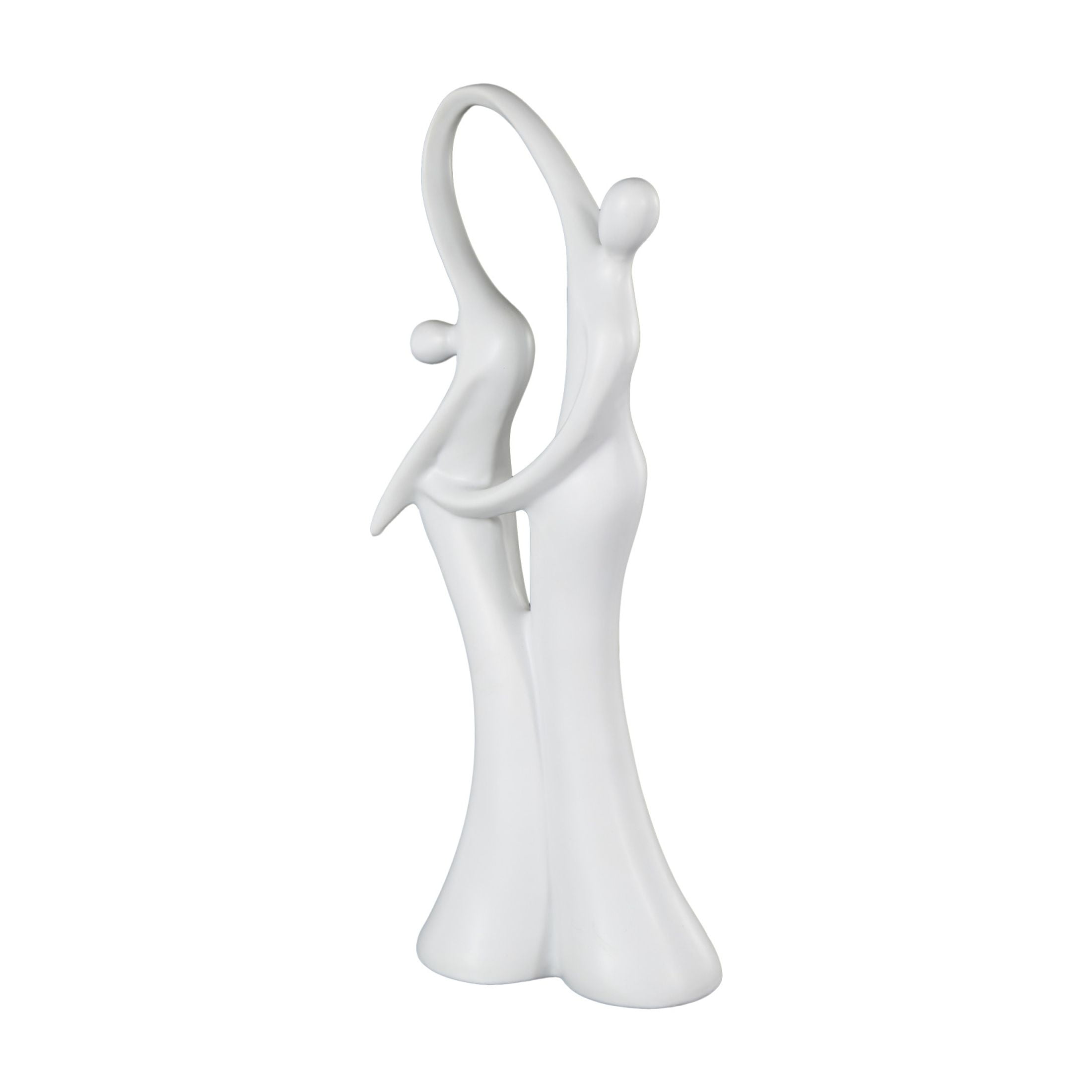 7" x 18" White Ceramic Dancing People Sculpture, by DecMode