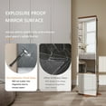 thumbnail image 6 of 360 Degree Rotating Storage Cabinet with Full Length Mirror, 8 Open Shelves and Hooks for Entryway, Living Room, Bathroom Organization in Antique White, 6 of 9