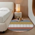 thumbnail image 3 of Bohemian Round Living Room Rugs 6 ft, Tribal Geometric Stripes Washable Area Rug with Non-Slip Sturdy Edge Binding Round Carpet for Kitchen Office Bedroom, 3 of 9