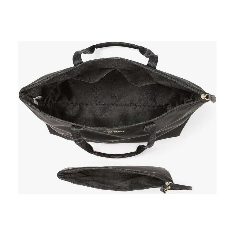 kate spade バッグ 黒 ナイロン Kate Spade LARGE Black Nylon Zip Top Shoulder Tote Bag 12 x