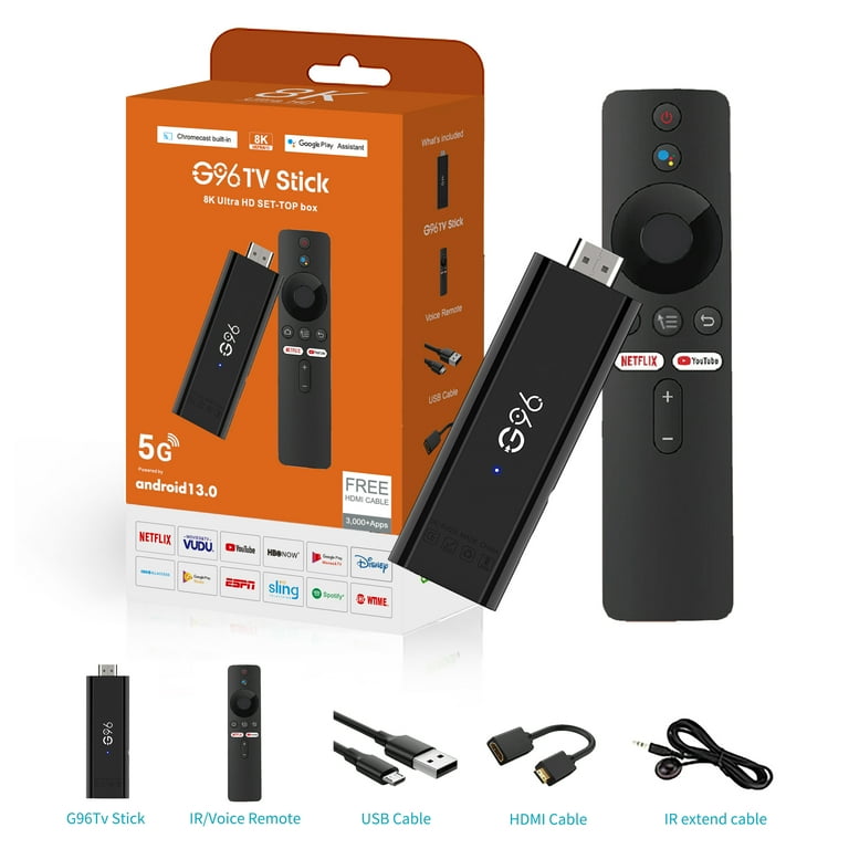 Android13 0 Mini 8K HDR10 Smart TV Stick BT voice assistant