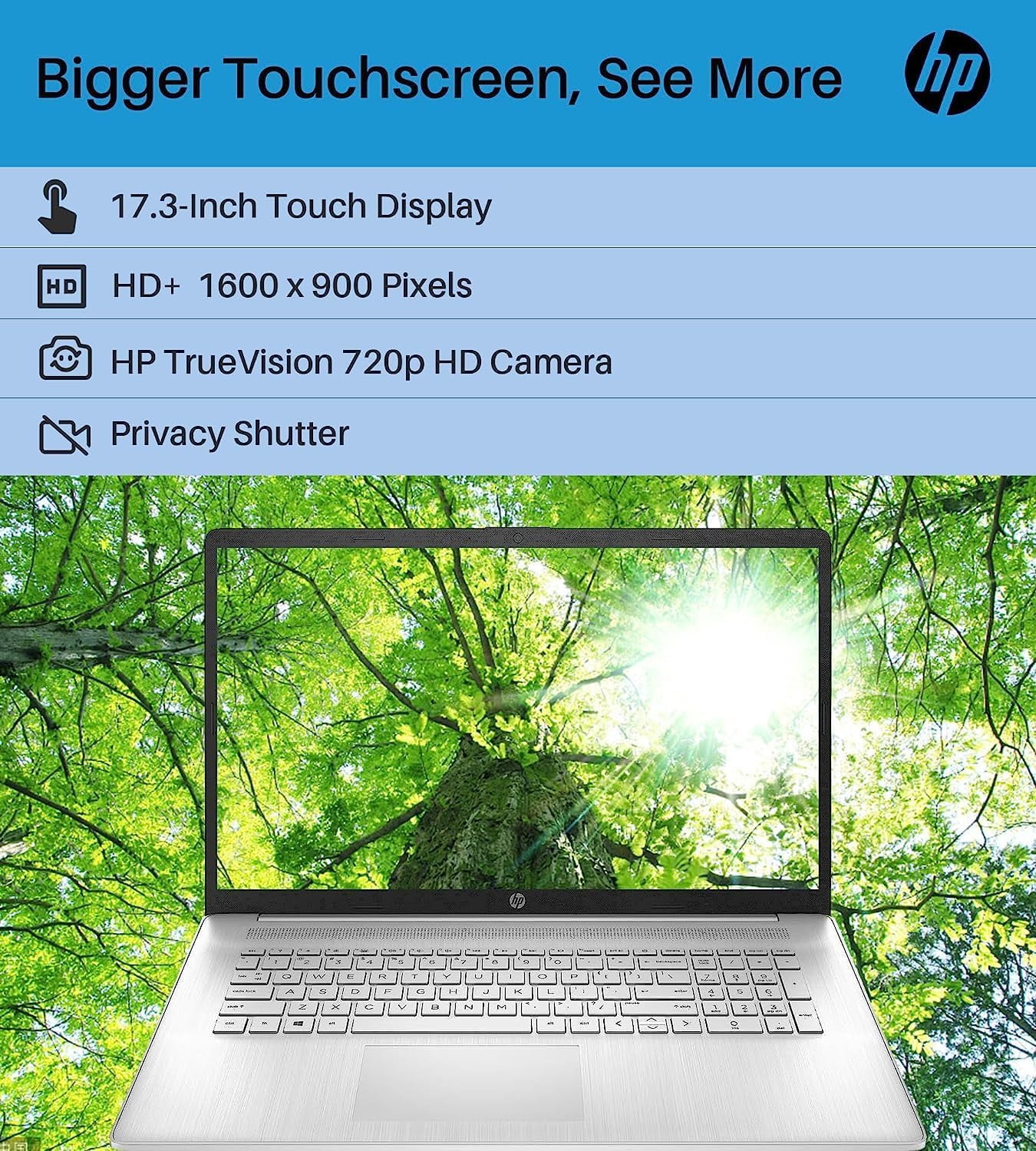 Newest HP 17 Laptop, 17.3" HD+ Touchscreen Display, AMD Ryzen 5 7530U (Beats i7-1165G7), 32GB RAM, 1TB SSD, Wi-Fi 6,Bluetooth, Webcam, HDMI, Windows 11 Pro, Silver