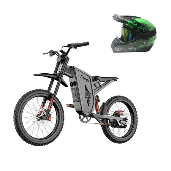 Freego Electric Dirt Bike for Adults, X2 Pro Peak 6000W Electric Motorcycle 1800wh Battery, 50MPH off Road E-Bicycle,19x2 Tire Full Suspension