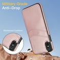 thumbnail image 5 of Allytech Wallet Case for iPhone XS/X - 2 Card Holder - Military Grade Drop Protection - Ultra Slim & Protective - Premium PU Leather Shockproof Phone Case for Women & Men - Rosegold, 5 of 7